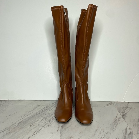 Franco Sarto Talfer Brown Faux Leather Tall Heeled Boot 11M - Picture 2 of 16
